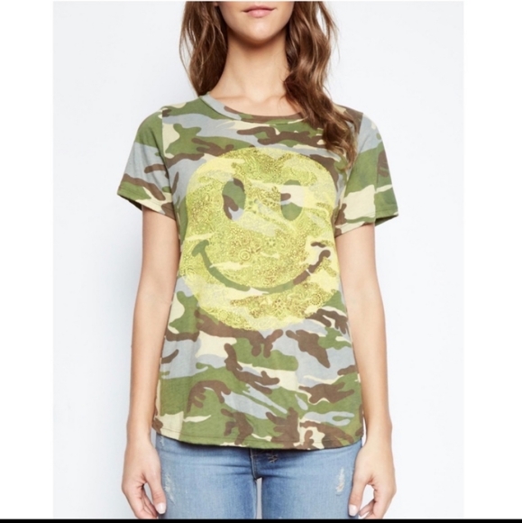 Lauren Moshi Tops - Lauren Moshi Jane Smiley Face tee